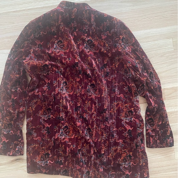 Free People Burgundy Velvet Jacket - Picture 7 of 10